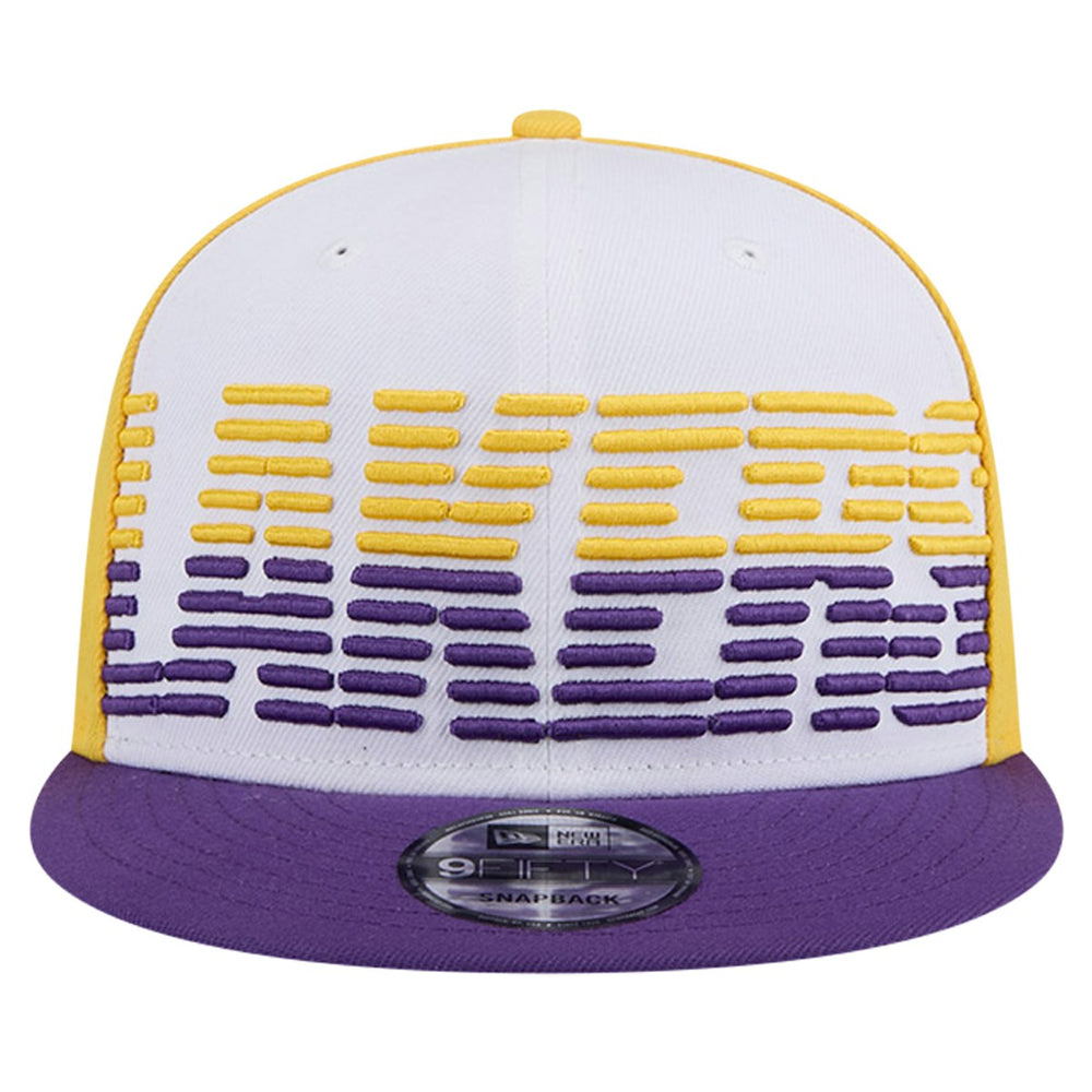 White/Purple Los Angeles Lakers Throwback Gradient Tech Font 9FIFTY Snapback Hat | NBA