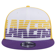 White/Purple Los Angeles Lakers Throwback Gradient Tech Font 9FIFTY Snapback Hat | NBA