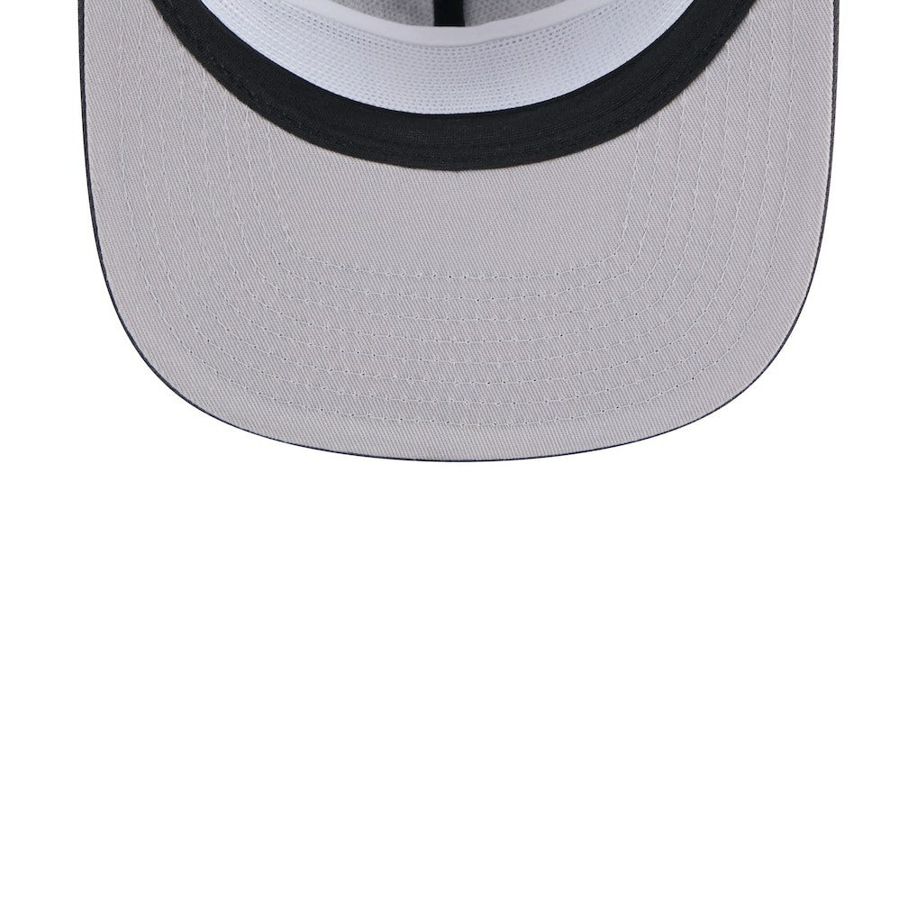 Black/Charcoal Brooklyn Nets Throwback Team Arch Golfer Snapback Hat | NBA