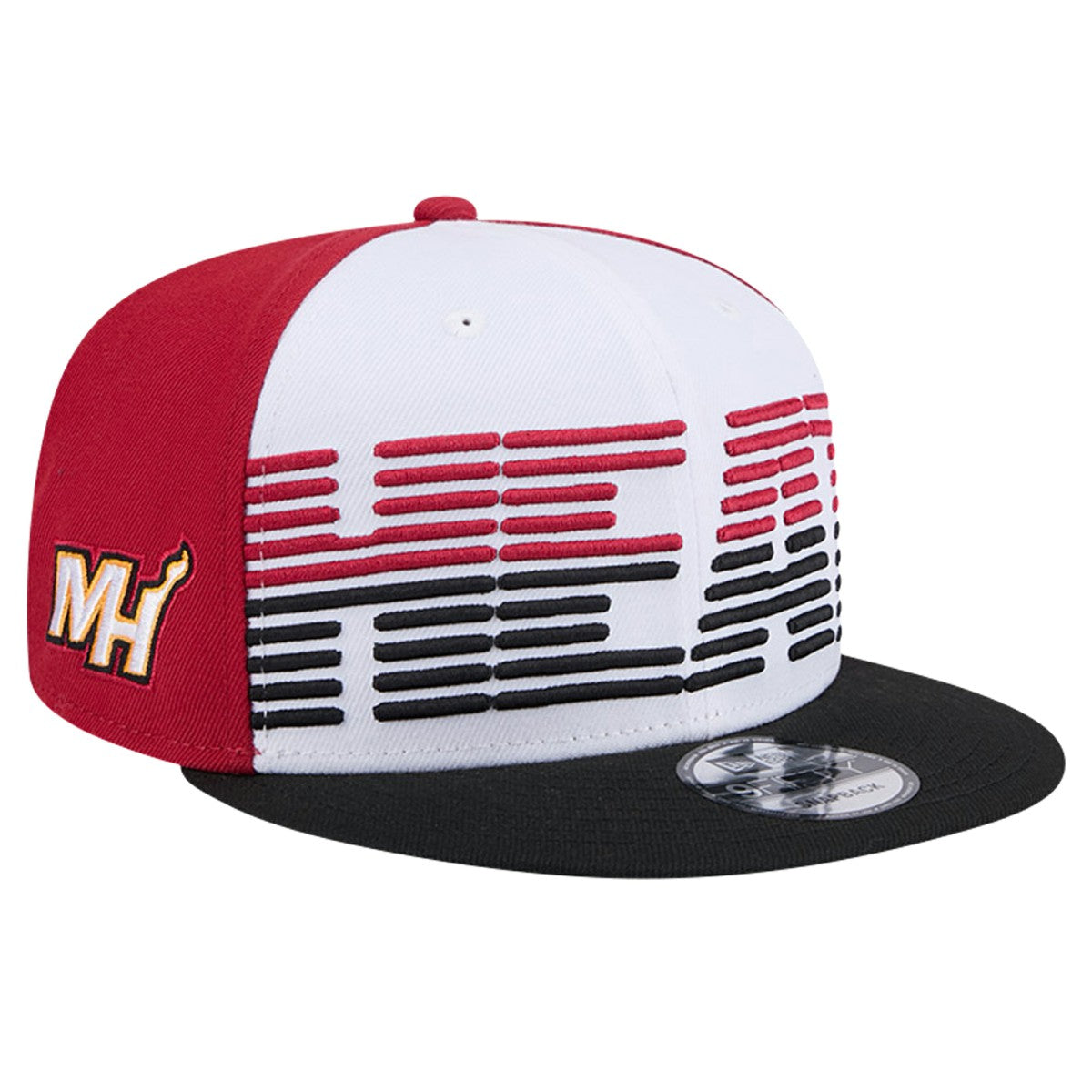 White/Black Miami Heat Throwback Gradient Tech Font 9FIFTY Snapback Hat | NBA