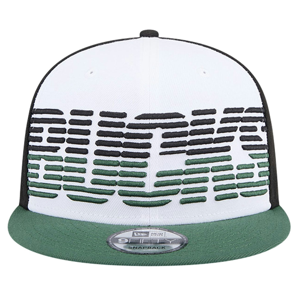 White/Hunter Green Milwaukee Bucks Throwback Gradient Tech Font 9FIFTY Snapback Hat | NBA