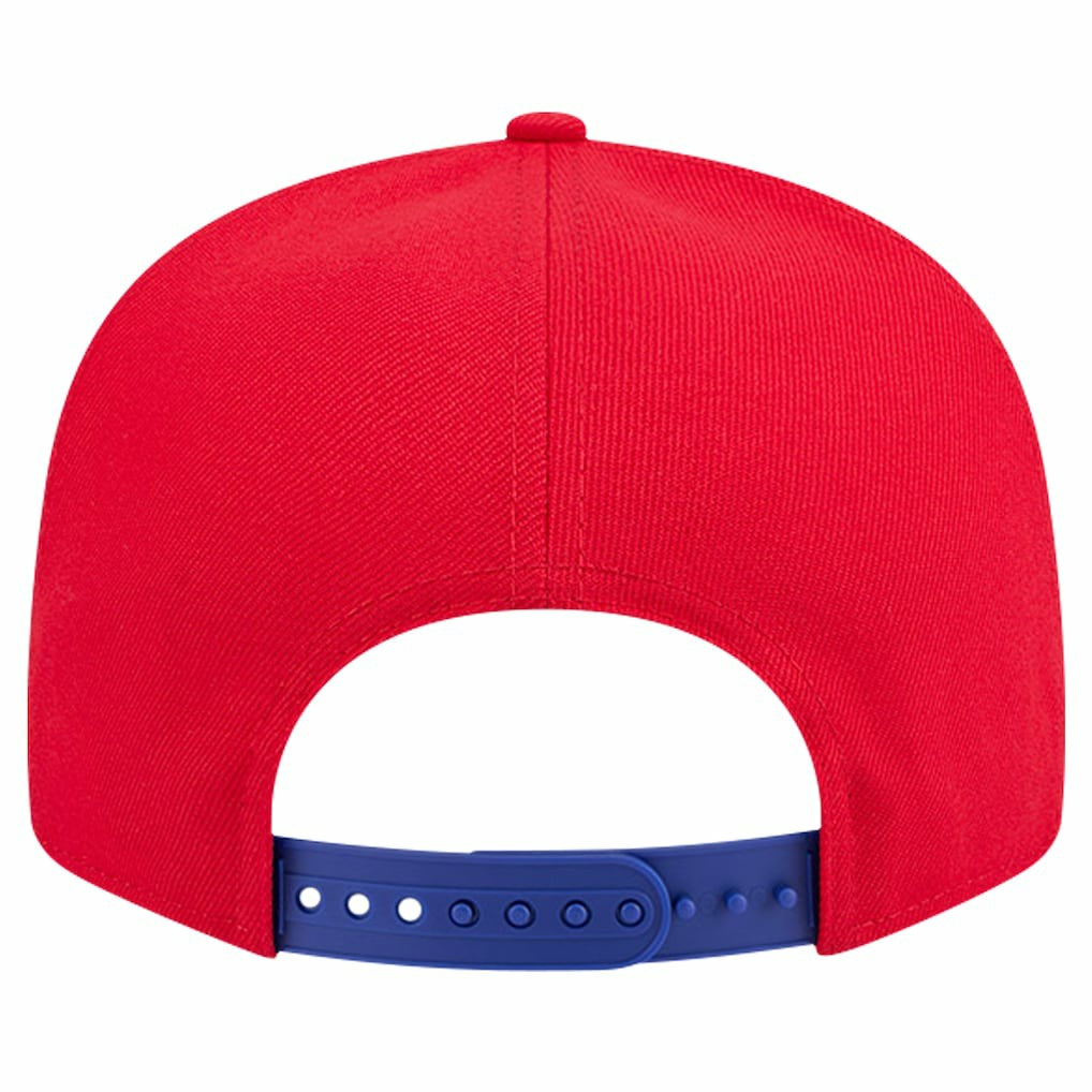 White/Royal Philadelphia 76ers Throwback Gradient Tech Font 9FIFTY Snapback Hat | NBA