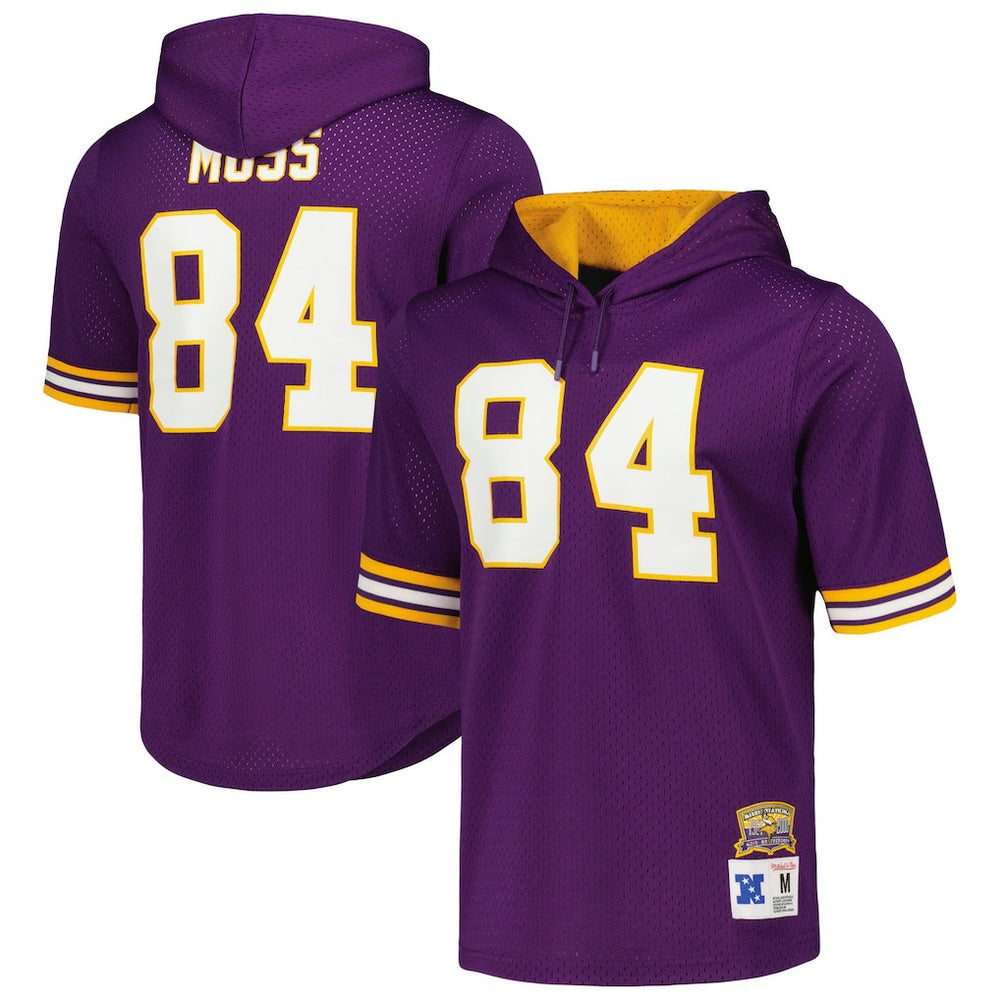 Minnesota Vikings Randy Moss  Retired Player Name & Number Mesh Hoodie T-Shirt | NFL Hot