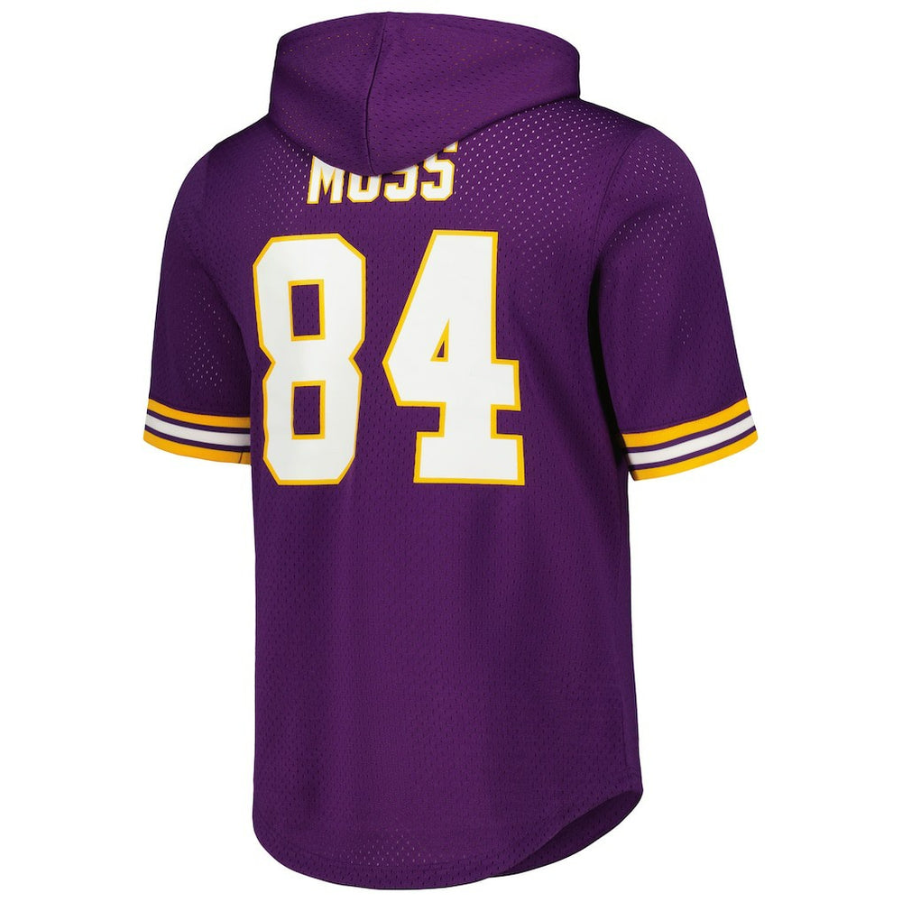 Minnesota Vikings Randy Moss  Retired Player Name & Number Mesh Hoodie T-Shirt | NFL Hot