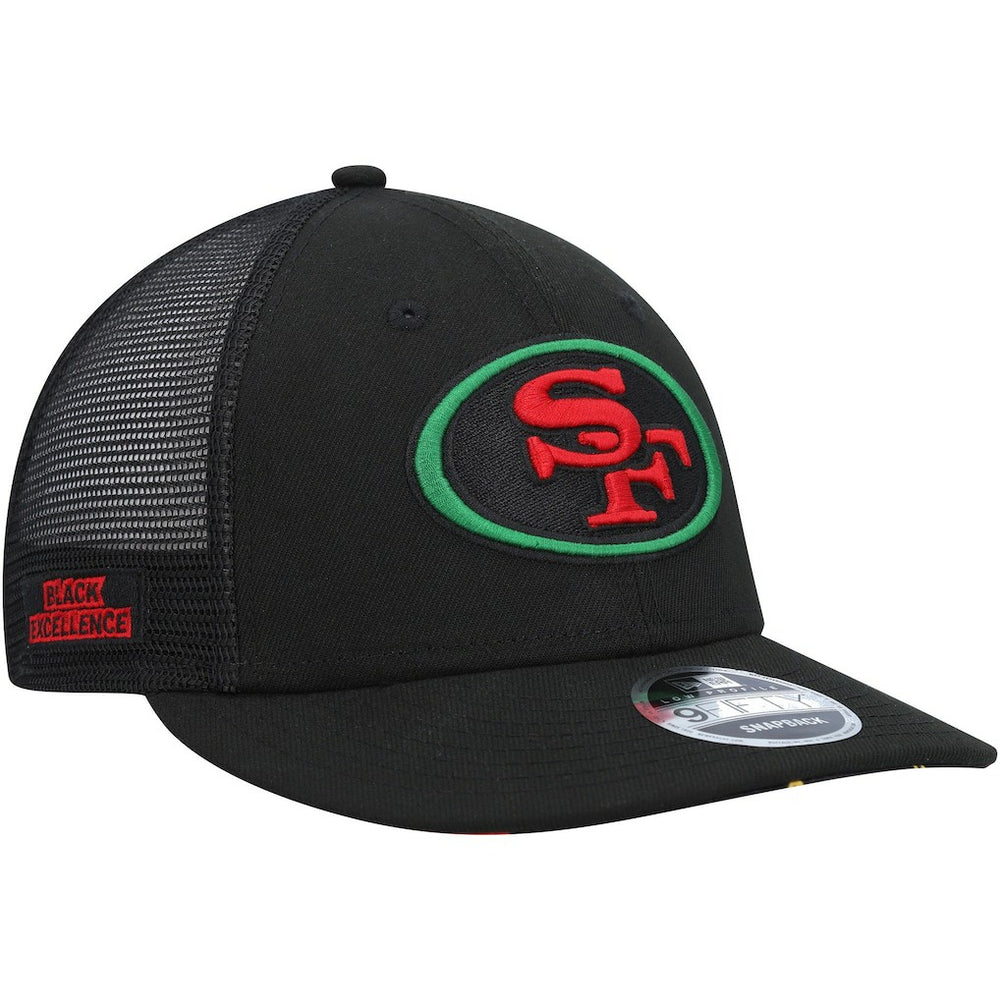 San Francisco 49ers Black Excellence Collection Trucker Low Profile 9FIFTY Snapback Hat | NFL US