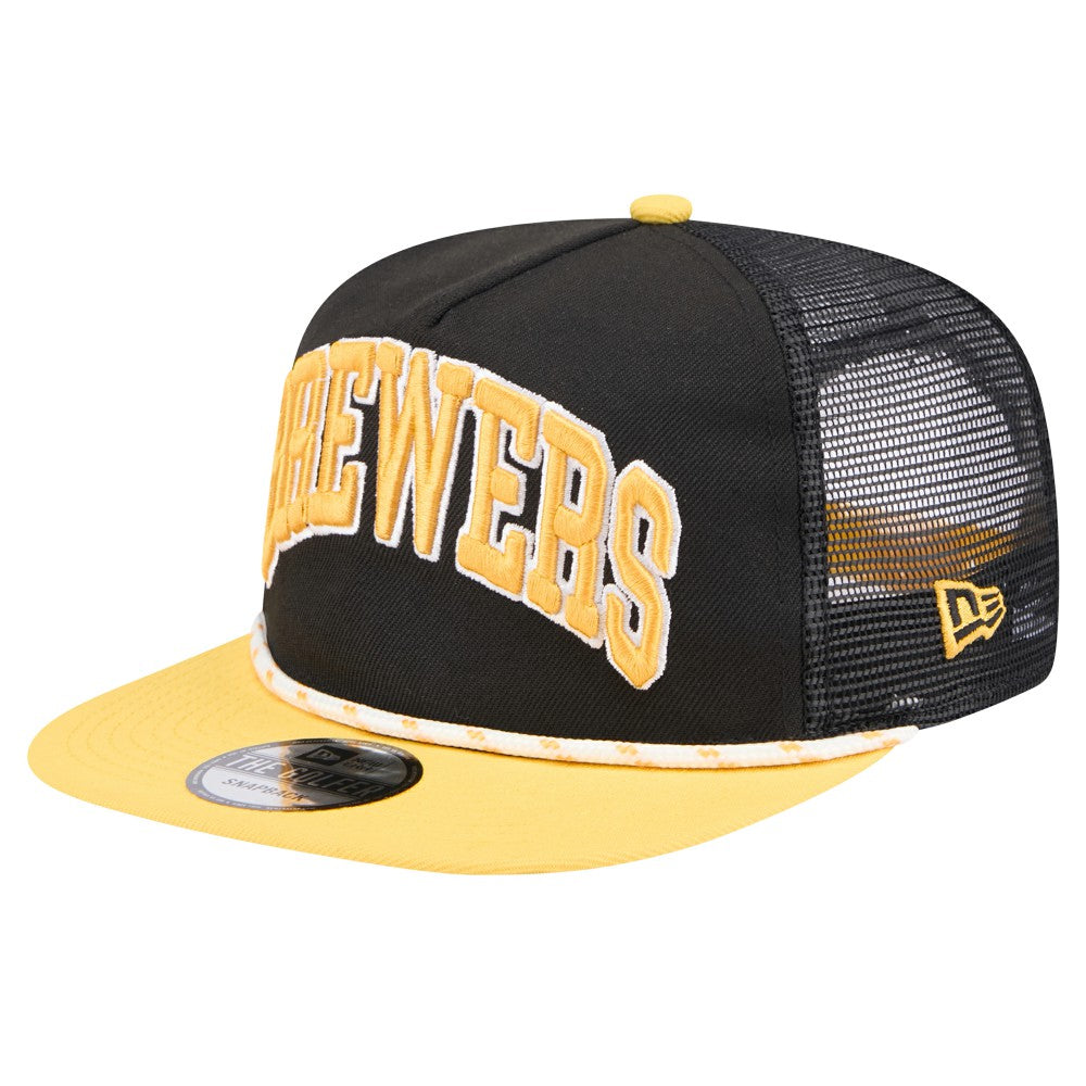 Milwaukee Brewers New Era Throwback Meshback Golfer Hat - MLB Hats