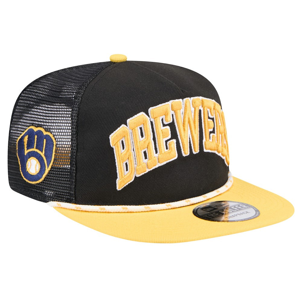Milwaukee Brewers New Era Throwback Meshback Golfer Hat - MLB Hats