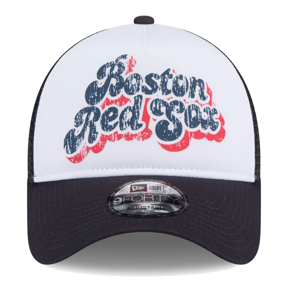 Boston Red Sox New Era Women's Throwback Team Foam Front A-Frame Trucker 9FORTY Adjustable Hat - MLB Hats
