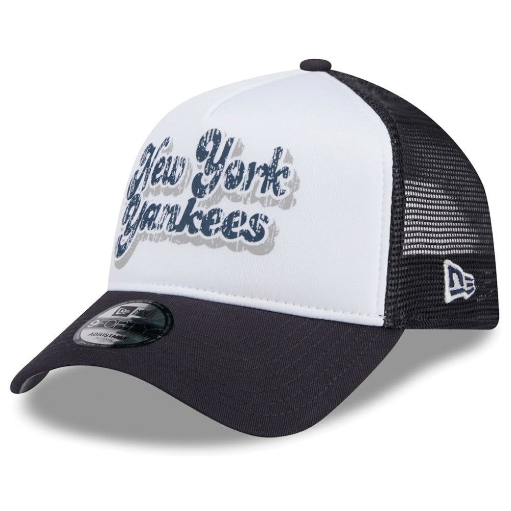 New York Yankees New Era Women's Throwback Team Foam Front A-Frame Trucker 9FORTY Adjustable Hat - MLB Hats