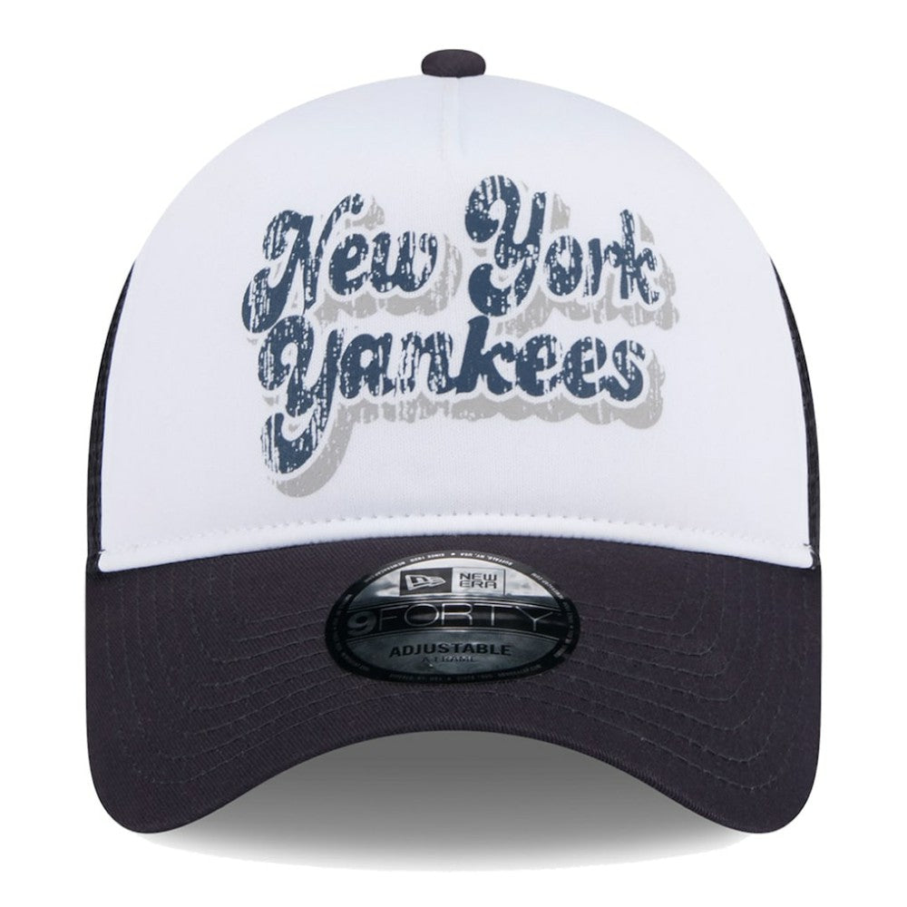 New York Yankees New Era Women's Throwback Team Foam Front A-Frame Trucker 9FORTY Adjustable Hat - MLB Hats