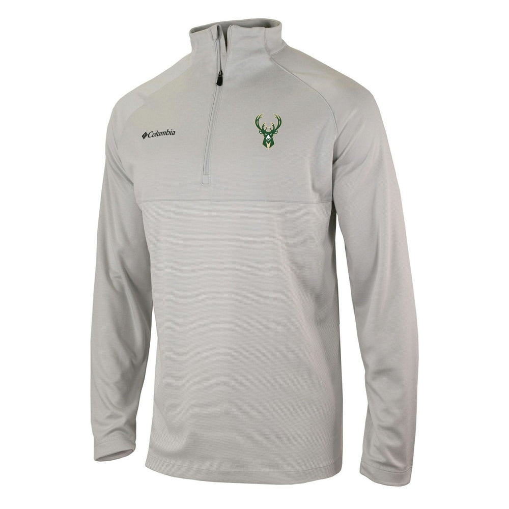 Heather Gray Milwaukee Bucks Omni-Wick Rockin' It Quarter-Zip Pullover Top | NBA
