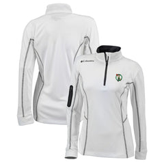 White Boston Celtics Women's Omni-Wick Shotgun Quarter-Zip Pullover Top | NBA