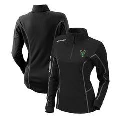Black Milwaukee Bucks Women's Omni-Wick Shotgun Quarter-Zip Pullover Top | NBA