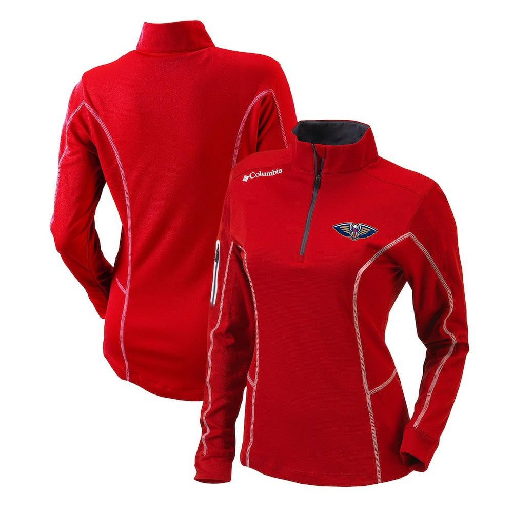 Red New Orleans Pelicans Women's Omni-Wick Shotgun Quarter-Zip Pullover Top | NBA
