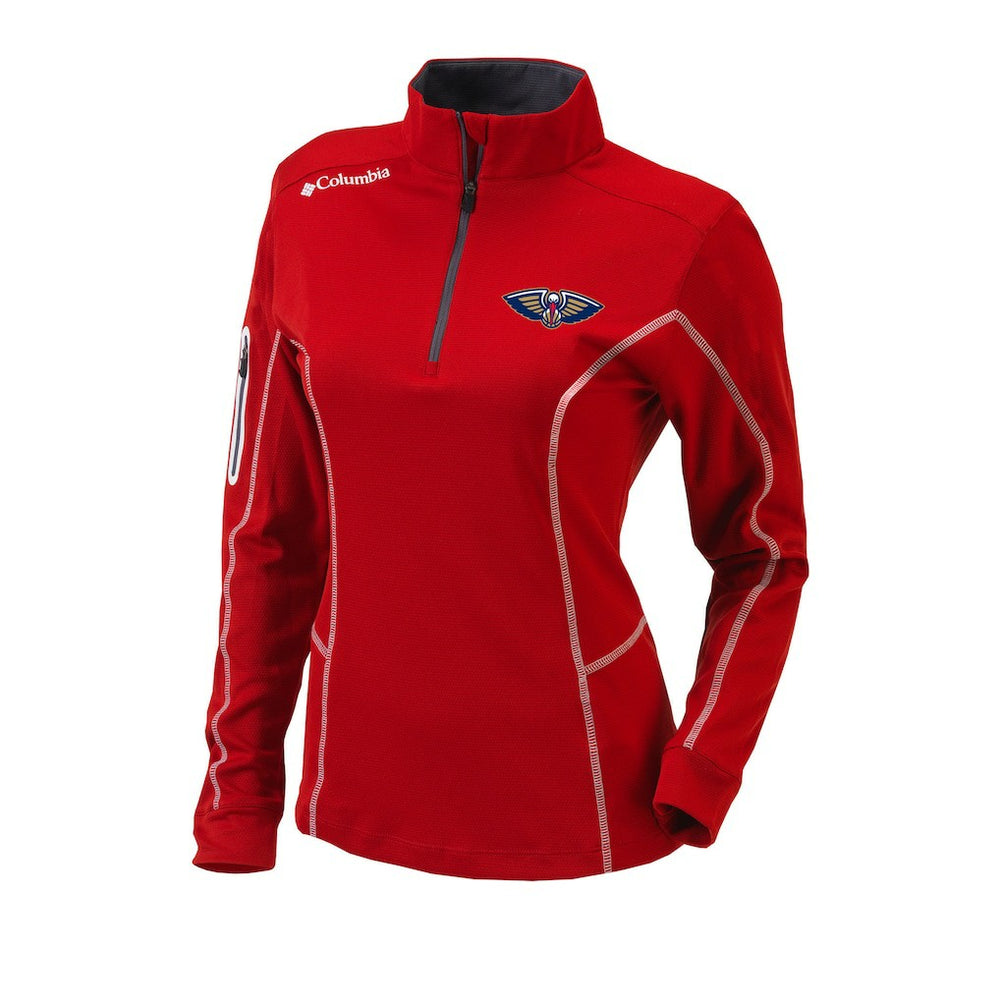 Red New Orleans Pelicans Women's Omni-Wick Shotgun Quarter-Zip Pullover Top | NBA