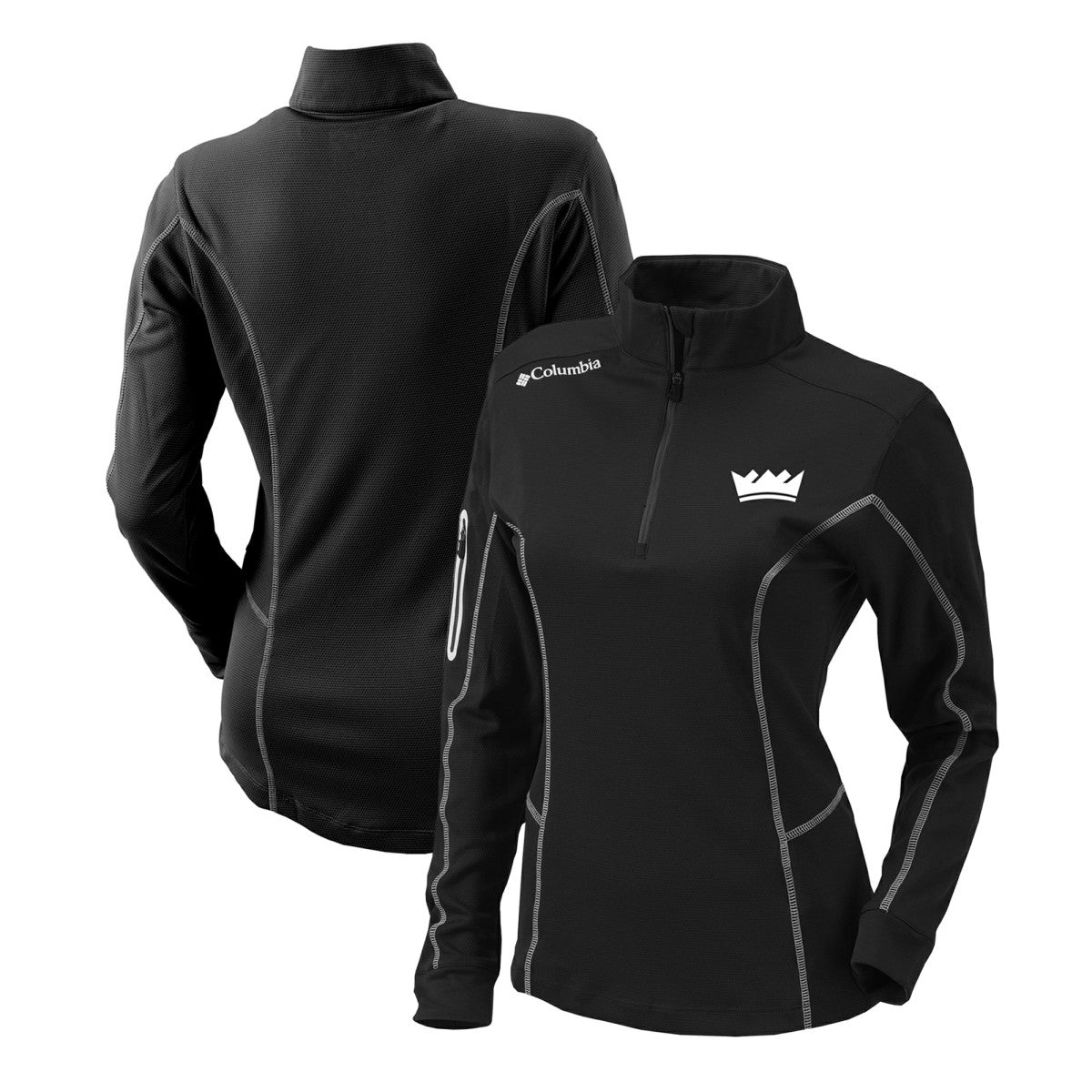 Black Sacramento Kings Women's Omni-Wick Shotgun Quarter-Zip Pullover Top | NBA