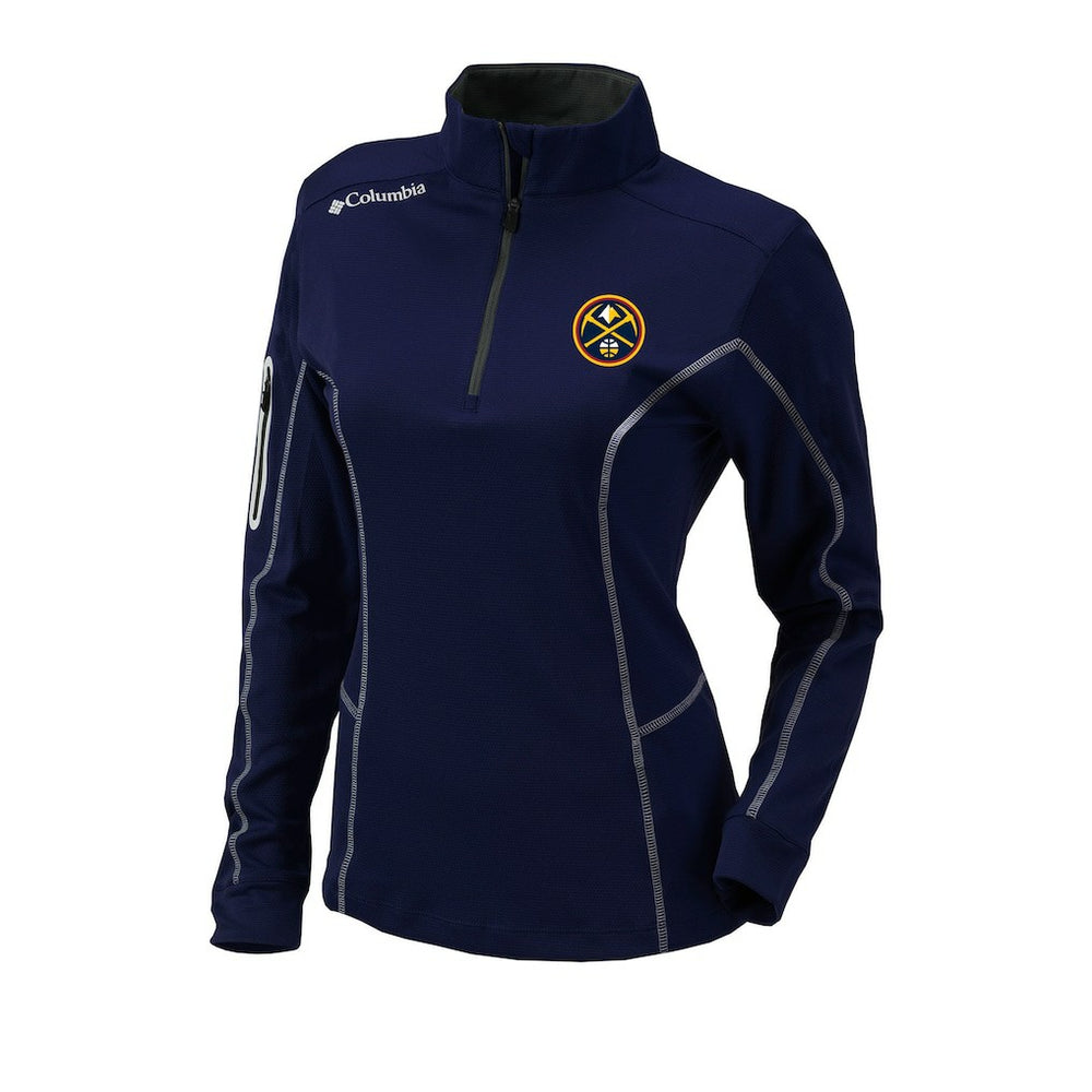 Navy Denver Nuggets Women's Omni-Wick Shotgun Quarter-Zip Pullover Top sale | NBA