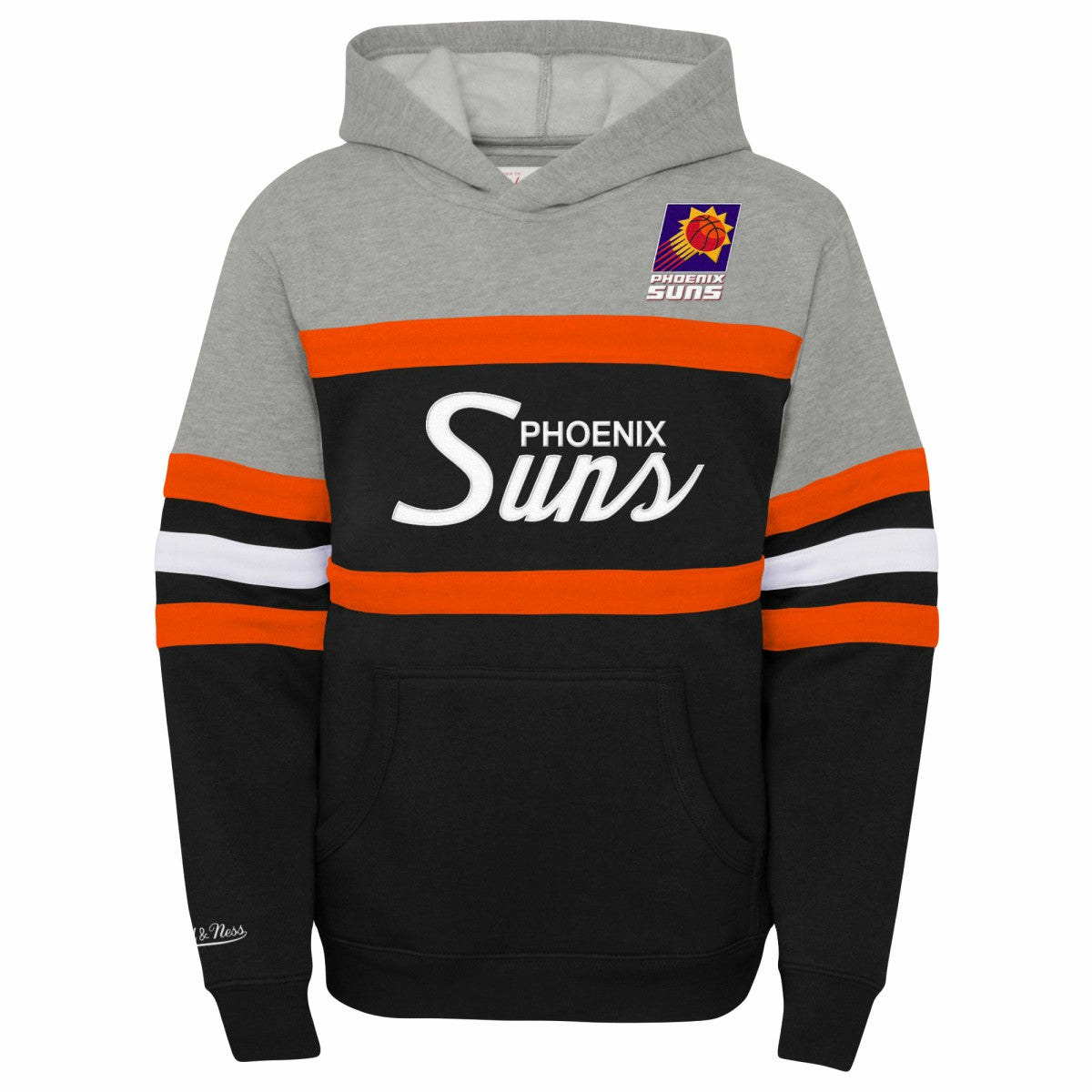 Black/Heather Gray Phoenix Suns Youth Hardwood Classics Head Coach Pullover Hoodie | NBA