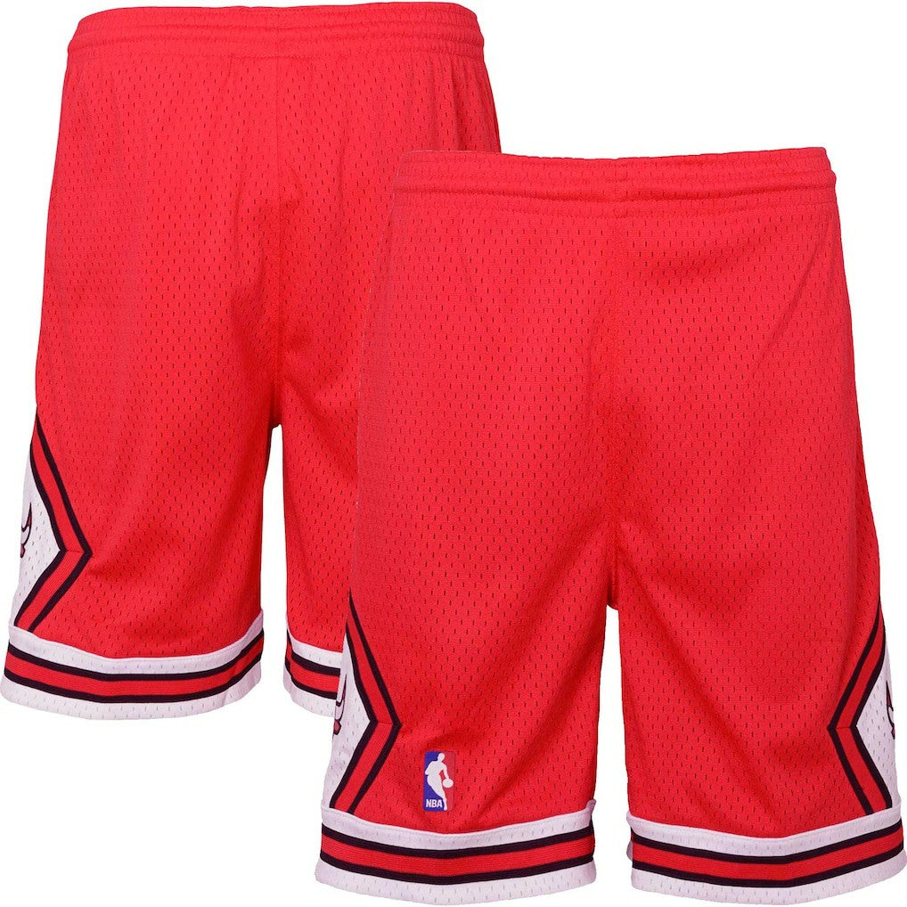 Red Chicago Bulls Youth Hardwood Classics Swingman Shorts | NBA