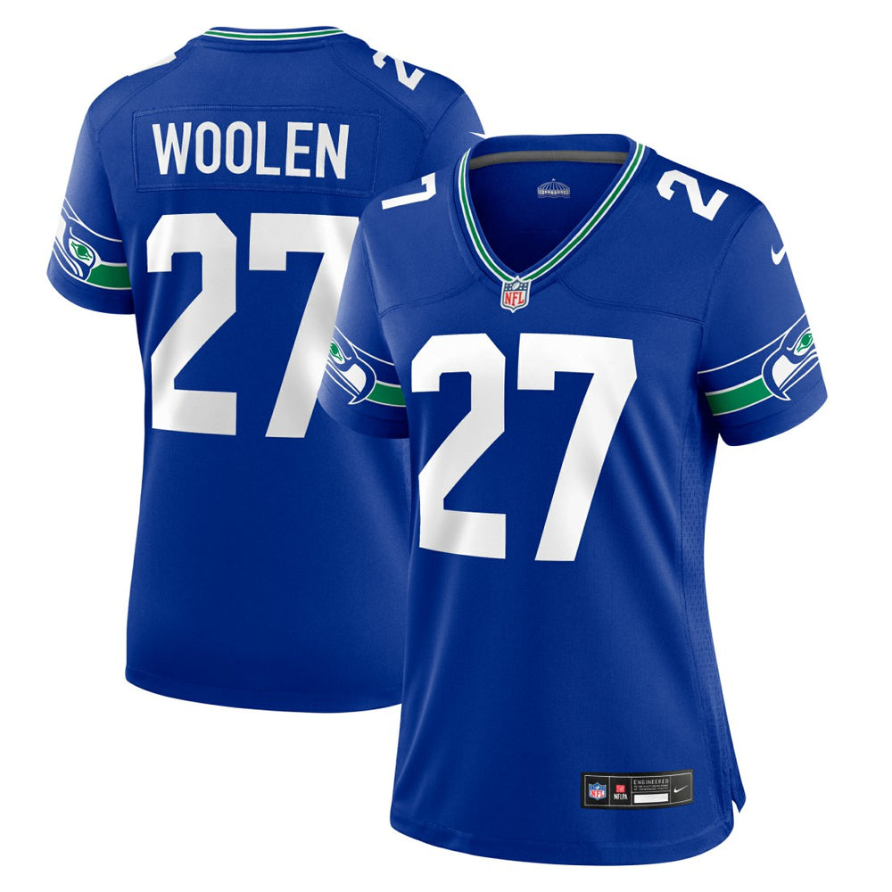 Seattle Seahawks Tariq Woolen  Women's Throwback Player Game Jersey | NFL New