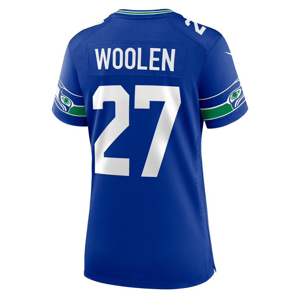 Seattle Seahawks Tariq Woolen  Women's Throwback Player Game Jersey | NFL New