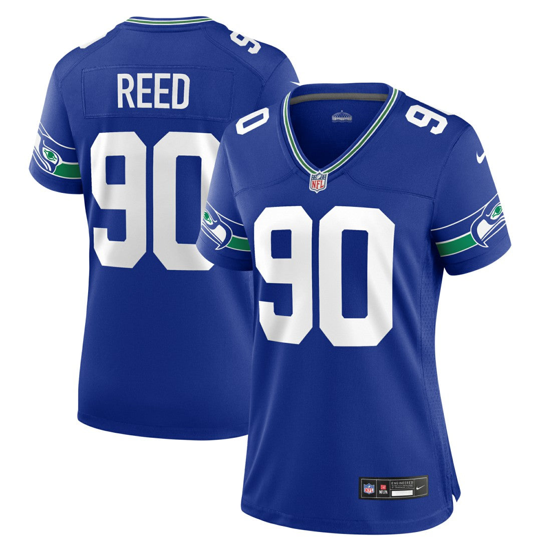 Seattle Seahawks Jarran Reed  Women's Throwback Player Game Jersey | NFL Hot