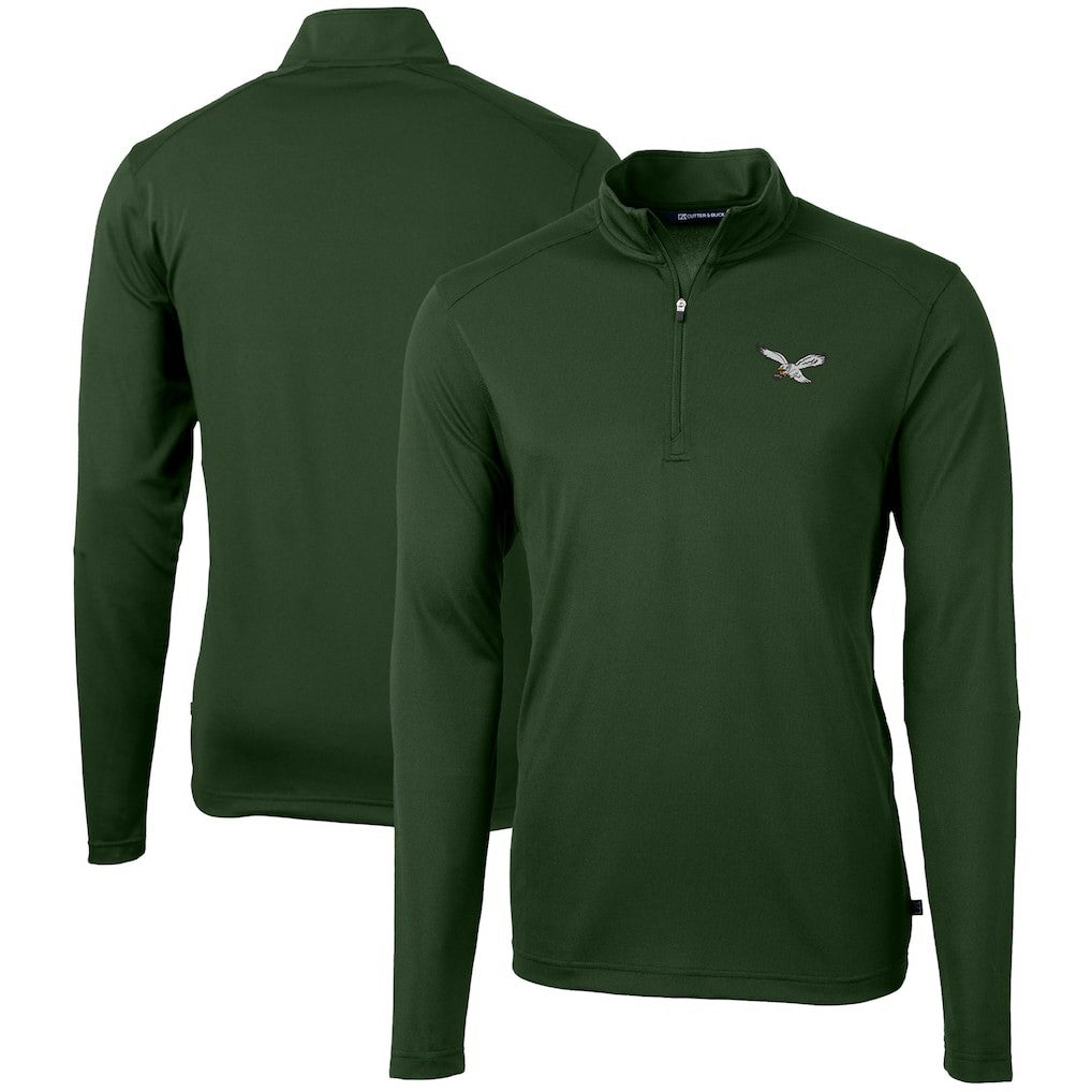 Philadelphia Eagles Cutter & Buck Virtue Eco Pique Recycled Quarter-Zip Pullover | NFL Discount