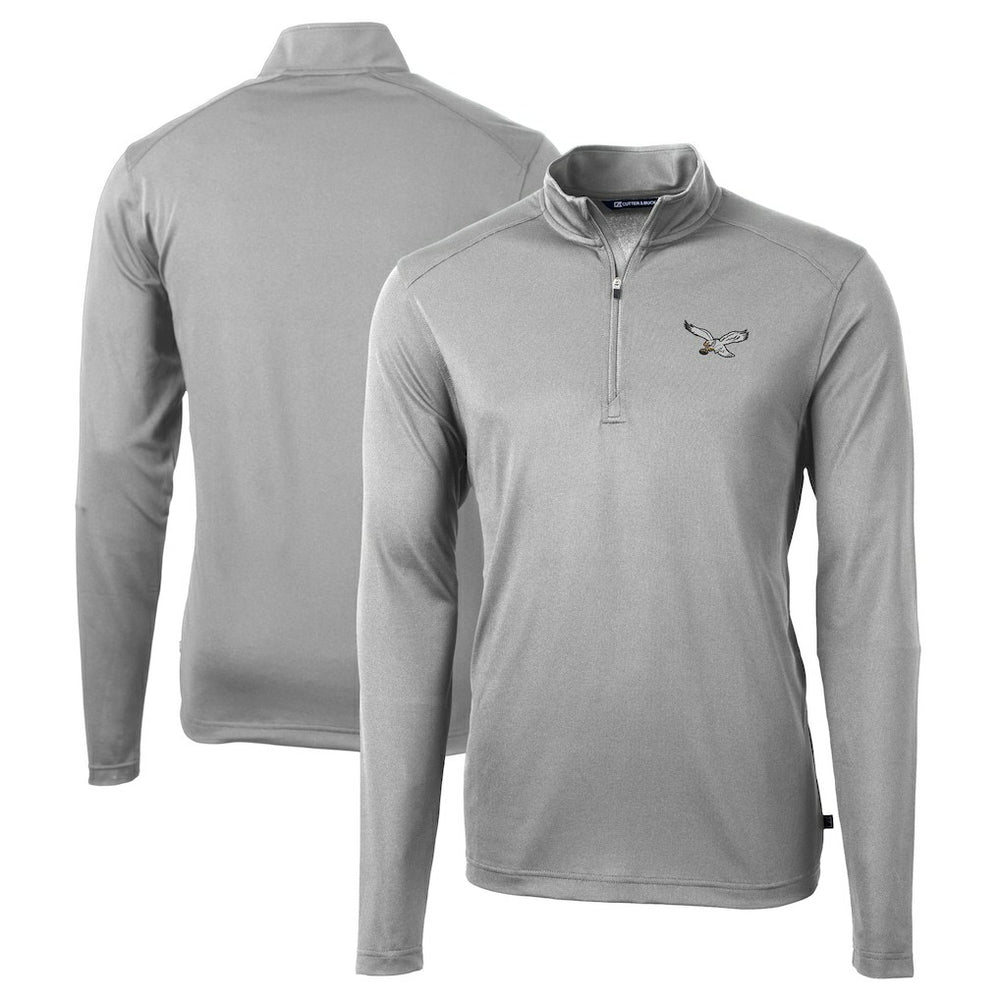 Philadelphia Eagles Cutter & Buck Virtue Eco Pique Recycled Quarter-Zip Pullover | NFL New