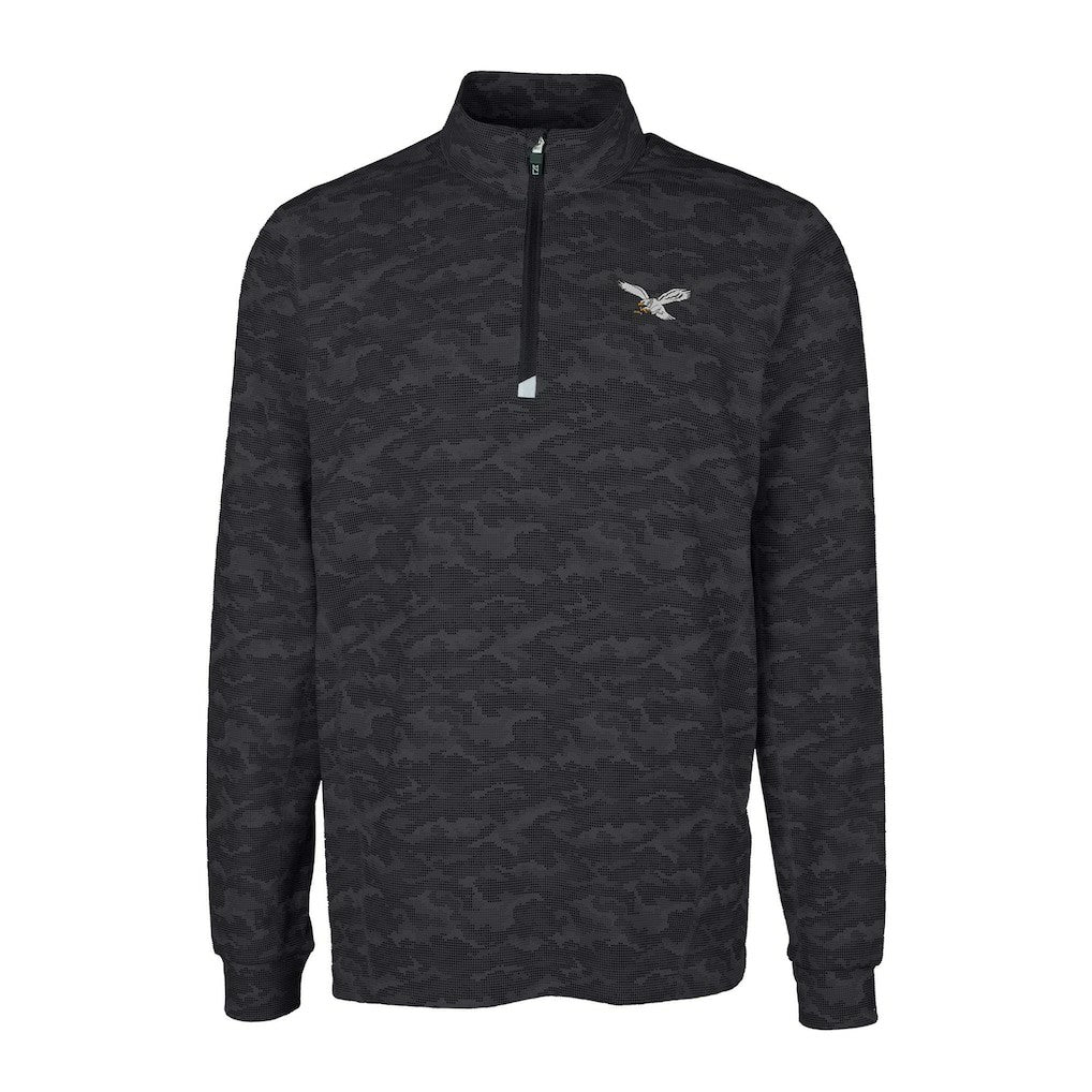 Philadelphia Eagles Cutter & Buck Traverse Camo Print Stretch Quarter-Zip Pullover | NFL Hot