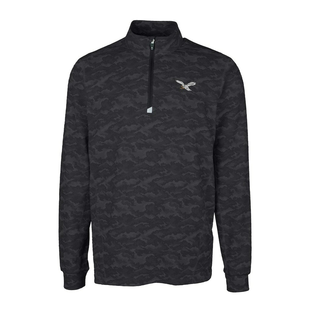 Philadelphia Eagles Cutter & Buck Traverse Camo Print Stretch Quarter-Zip Pullover | NFL Hot