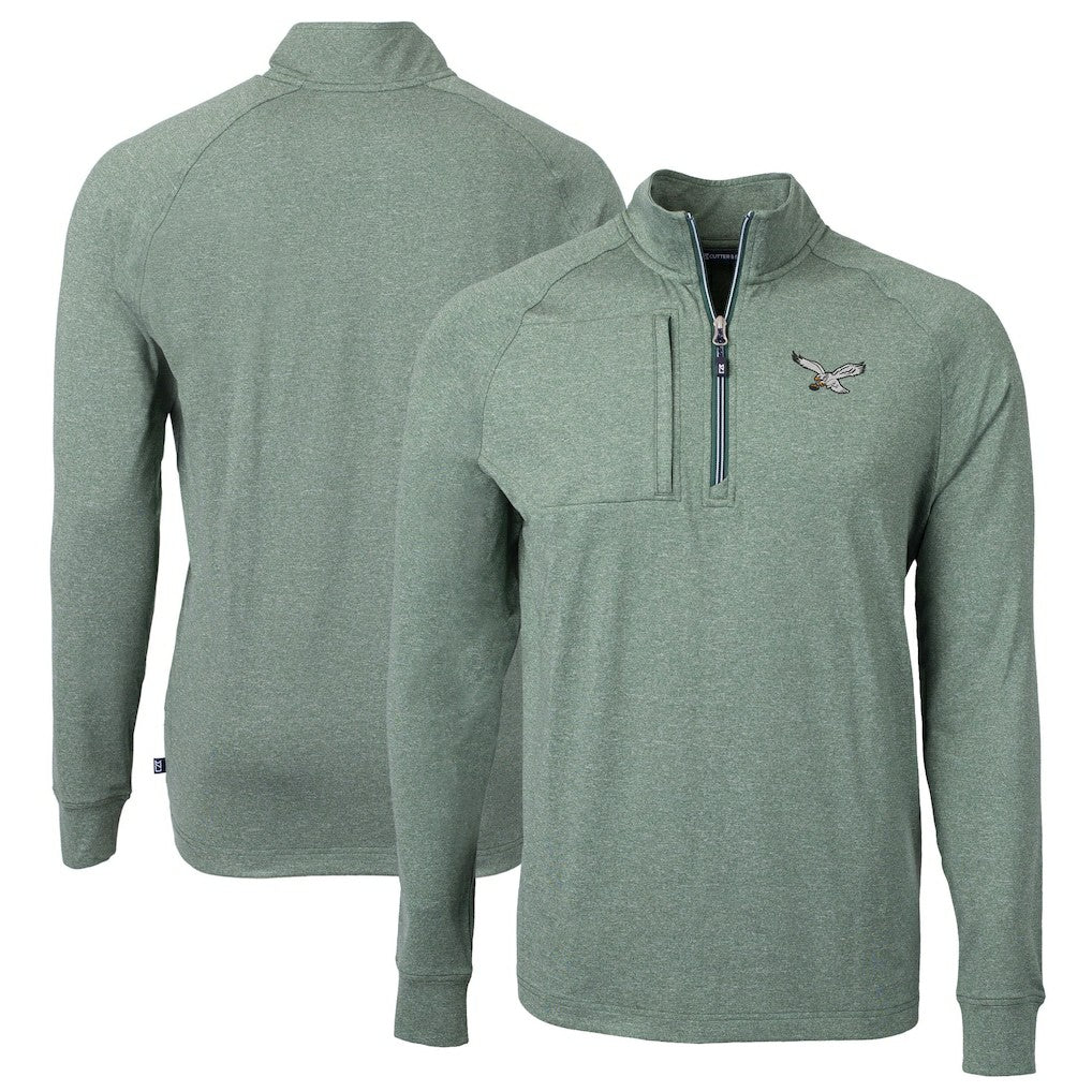Philadelphia Eagles Cutter & Buck Adapt Eco Knit Heathered Recycled Quarter-Zip Pullover | NFL Outlet