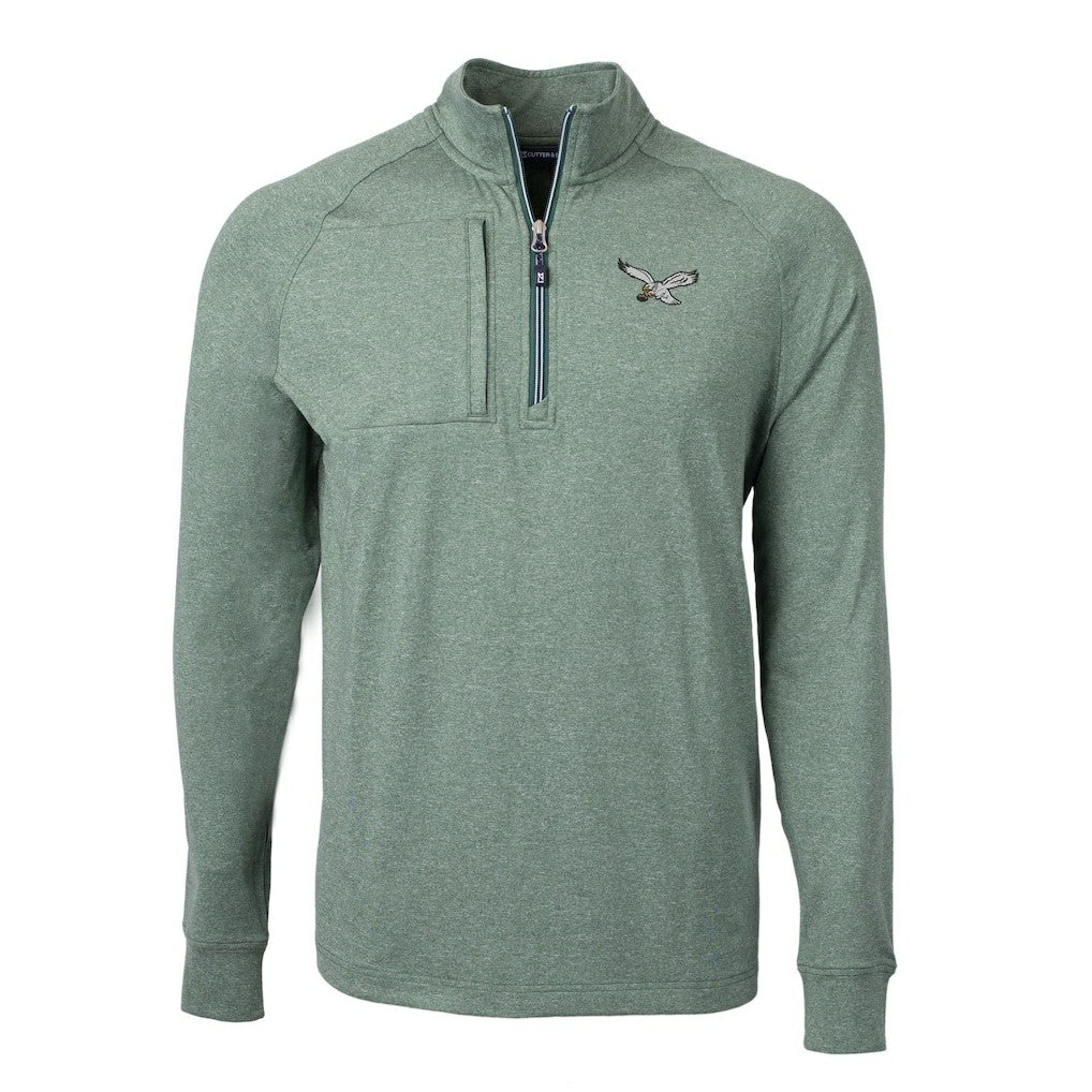 Philadelphia Eagles Cutter & Buck Adapt Eco Knit Heathered Recycled Quarter-Zip Pullover | NFL Outlet