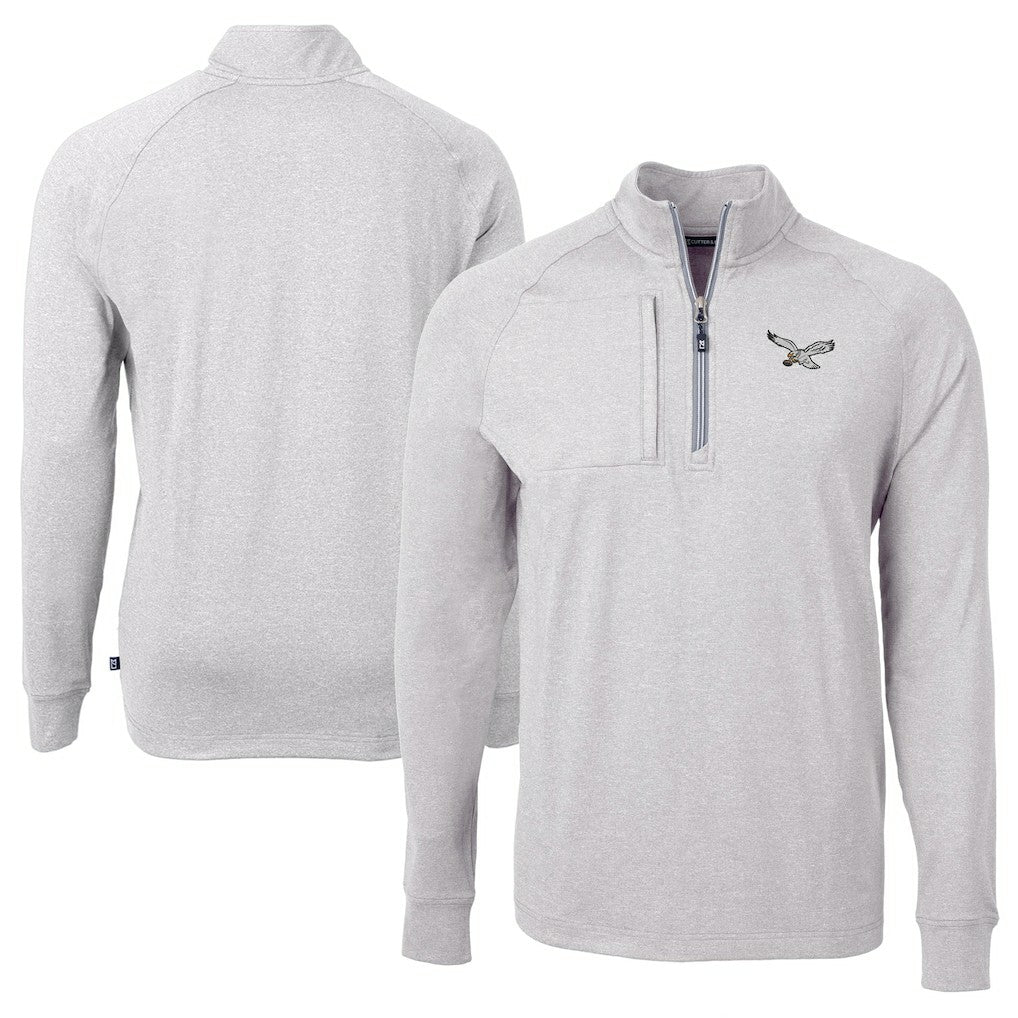 Philadelphia Eagles Cutter & Buck Adapt Eco Knit Heathered Recycled Quarter-Zip Pullover | NFL US