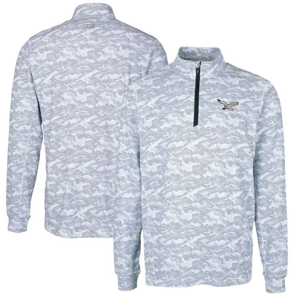 Philadelphia Eagles Cutter & Buck Traverse Camo Print Stretch Quarter-Zip Pullover | NFL US