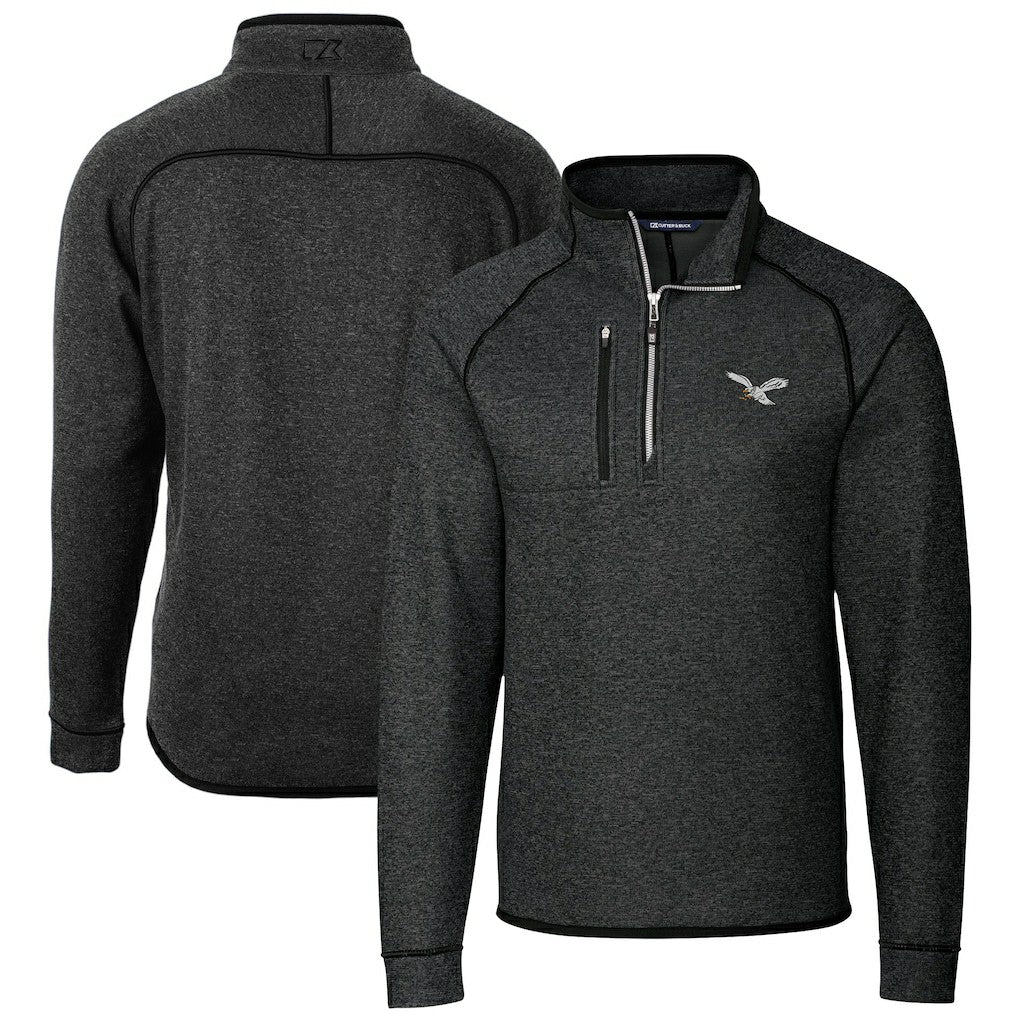 Philadelphia Eagles Cutter & Buck Mainsail Sweater-Knit Half-Zip Pullover Jacket | NFL Outlet