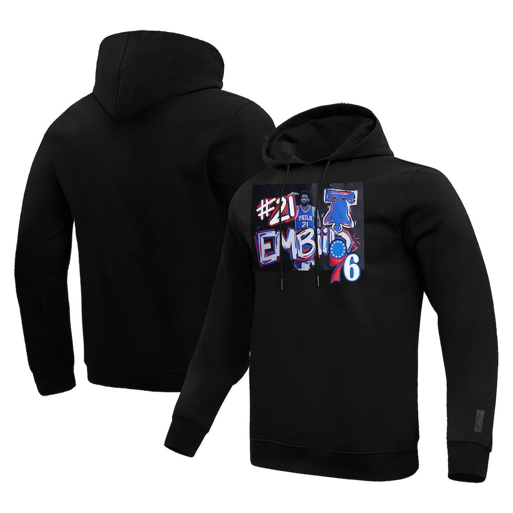 Black Joel Embiid Philadelphia 76ers Pro Standard Player Yearbook Pullover Hoodie | NBA