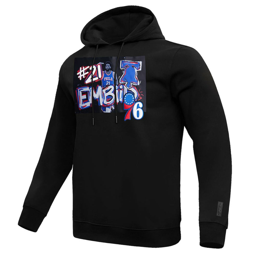 Black Joel Embiid Philadelphia 76ers Pro Standard Player Yearbook Pullover Hoodie | NBA