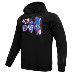 Black Joel Embiid Philadelphia 76ers Pro Standard Player Yearbook Pullover Hoodie | NBA