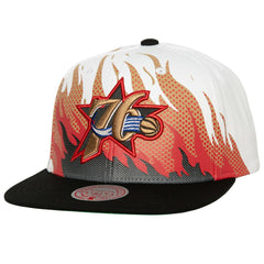 White Philadelphia 76ers Hot Fire Snapback Hat | NBA