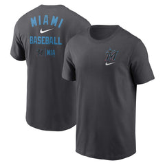 Miami Marlins Nike Logo Sketch Bar T-Shirt - MLB T-shirts
