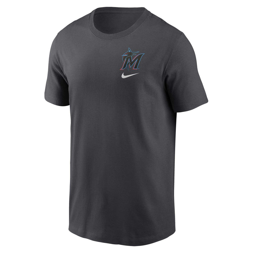 Miami Marlins Nike Logo Sketch Bar T-Shirt - MLB T-shirts