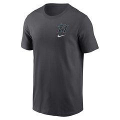 Miami Marlins Nike Logo Sketch Bar T-Shirt - MLB T-shirts