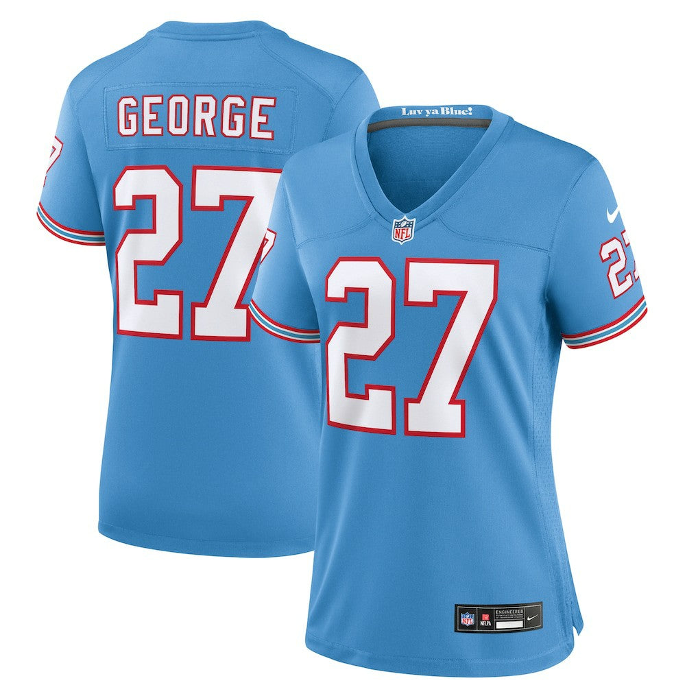 Tennessee Titans Eddie George  Women's Oilers Throwback Retired Player Game Jersey | NFL Outlet
