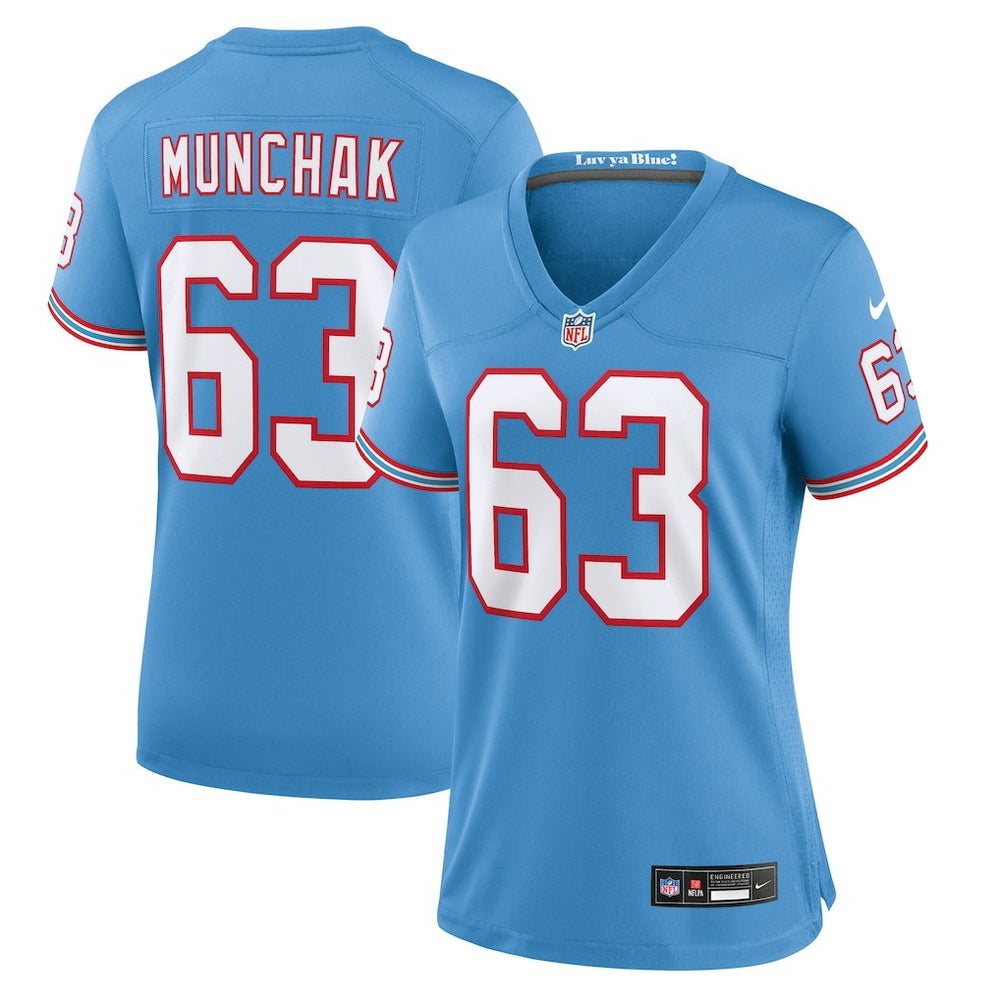 Tennessee Titans Mike Munchak  Women's Oilers Throwback Retired Player Game Jersey | NFL Near me