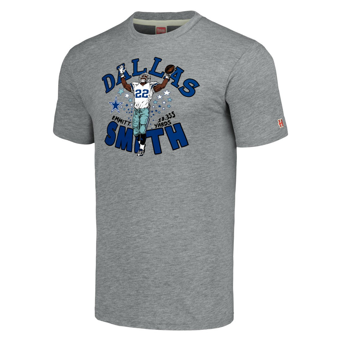 Dallas Cowboys Emmitt Smith  Homage Unisex Caricature Retired Player Tri-Blend T-Shirt | NFL New