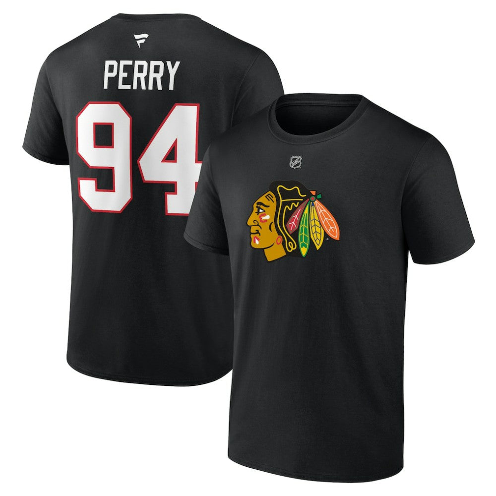 Corey Perry Chicago Blackhawks Fanatics Authentic Stack Name & Number T-Shirt -  NHL T-shirts