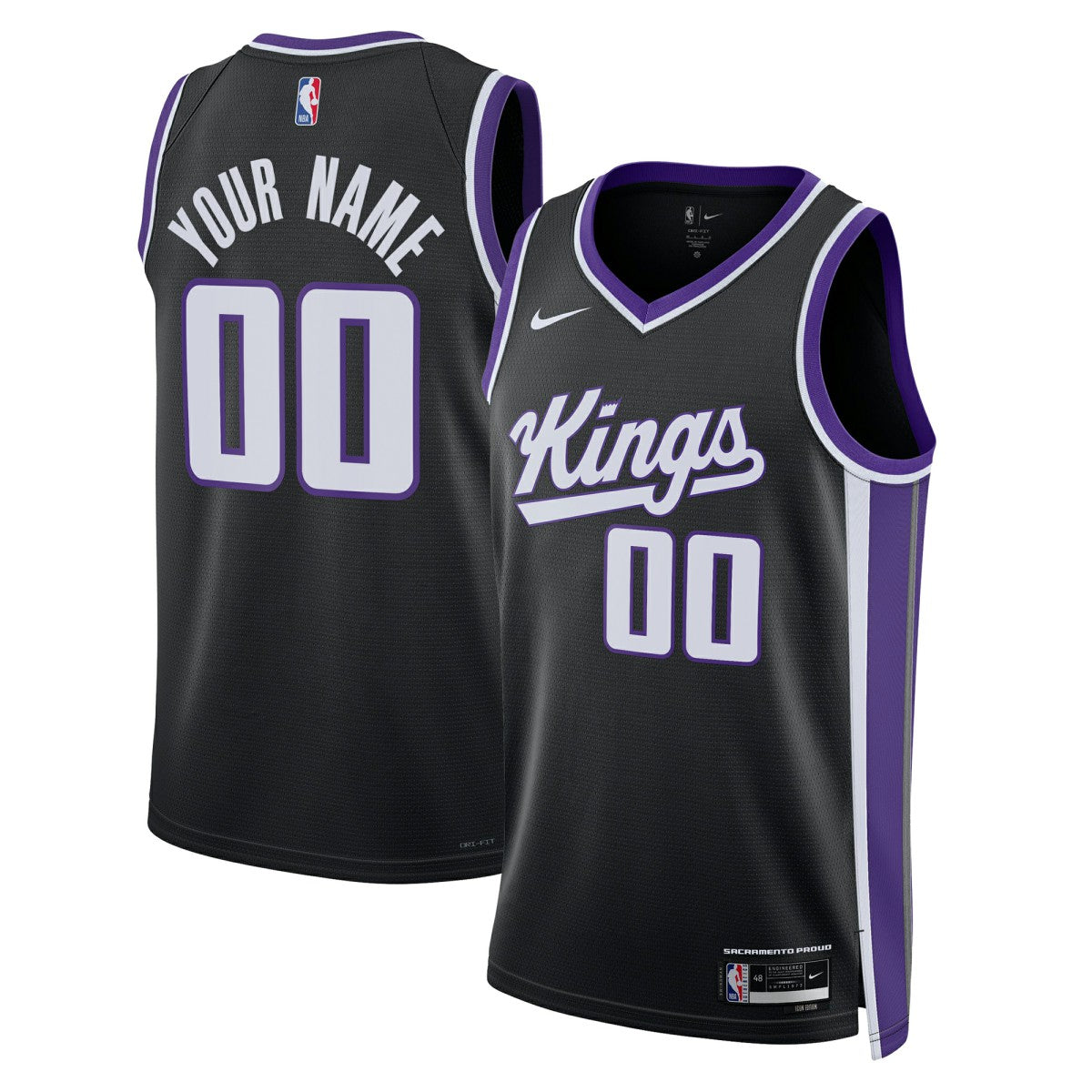 Black Sacramento Kings Unisex Swingman Custom Jersey | NBA
