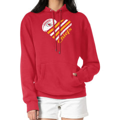 Kansas City Chiefs G-III 4Her by Carl Banks Women's Heart Graphic Fleece Pullover Hoodie | NFL Hot