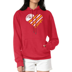 Kansas City Chiefs G-III 4Her by Carl Banks Women's Heart Graphic Fleece Pullover Hoodie | NFL Hot