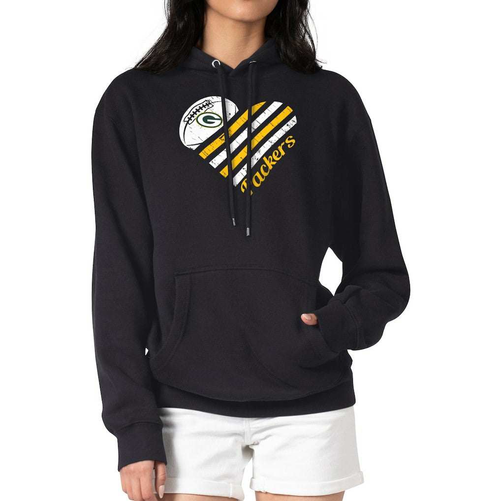 Green Bay Packers G-III 4Her by Carl Banks Women's Heart Graphic Fleece Pullover Hoodie | NFL Hot